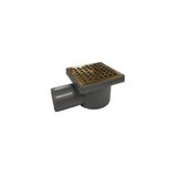 sofdekor Bronz Yer Süzgeci 10x10 cm Yatay Çıkış 50mm