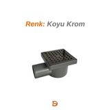 sofdekor Koyu Krom Yer Süzgeci 10x10 cm Yatay Çıkış 50mm