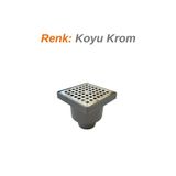 sofdekor Koyu Krom Yer Süzgeci 10x10 Düşey Çıkış 50mm