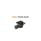 sofdekor Parlak Siyah Yer Süzgeci 10x10 cm Yatay Çıkış 50mm