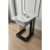 Sofex 4 Lü Tekerlekli Metal Ayak Sehpa Mdf