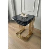 Sofex 4'Lü Tekerlekli Sehpa ( Gold Carrara )