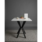 Sofex Mutfak Cafe Balkon Bahçe Restoran Yemek Masası 70X70 Metal Ayak 1.kalite - Siyah - Beyaz - 70 X 70