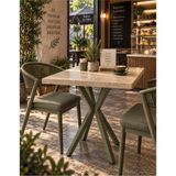 Sofex Mutfak Cafe Balkon Bahçe Restoran Yemek Masası 70X70 Metal Ayak ( Kalınlaştırmalı - 70 X 70