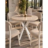 Sofex Mutfak Cafe Balkon Bahçe Restoran Yemek Masası 70X70 Metal Ayak ( Kalınlaştırmalı Travrtn Yuvarlak ) - 70 X 70