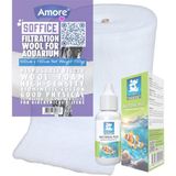 Soffice Aquarium Filtration Wool 150GR Silikonsuz Akvaryum Filtre Elyafı 100CM x 150CM Soffice, Bakteri Kültürü Bacteria Plus 50CC - 150gr + 50cc