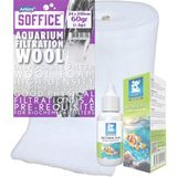 Soffice Aquarium Filtration Wool 60GR Silikonsuz Akvaryum Filtre Elyafı 24CM x 240CM Soffice, Bakteri Kültürü Bacteria Plus 50CC - 60gr + 50cc