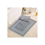 Soffy Gri & Gri 2 Adet 50X70 Cm Banyo Paspası %100 Doğal Pamuk Ayak Paspası Ayak Havlusu