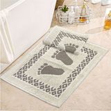 Soffy Krem & Kahve 2 Adet 50X70 cm Banyo Paspası %100 Doğal Pamuk Ayak Paspası Ayak Havlusu - Krem - Kahverengi