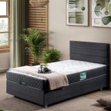 Sofia Baza Başlık Letto Yatak Seti, Antrasit, 90X200
