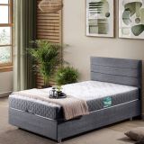 Sofia Baza Başlık Letto Yatak Seti, Gri, 90X190