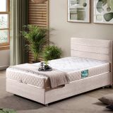 Sofia Baza Başlık Letto Yatak Seti, Krem, 90X200