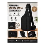Sofia Kadın Günlük Üniversite Askılı Crossbag body Siyah Bel Çantası