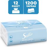 Sofia skin Love Mendil 100'LÜ x 12 Paket