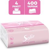 Sofia Skin Love Pudra Kokulu Mendil 100'Lü X 4 Paket