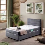 Sofia Tek Kişilik Baza Başlık Comfort Yatak Seti - Gri