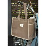 Sofist İstanbul Moyen Waxed Canvas Tote Bag Mumlu Kanvas Kadın Omuz Çantası - Kahverengi - Bej