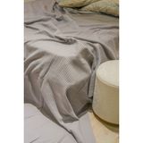 Sofline %100 Pamuk Çift Kişilik Yazlık Örgü Pike, Yatak Örtüsü, Terletmez Kumaş 240x200cm Pudra - Gri