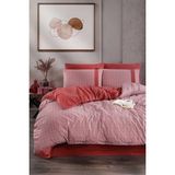 Sofline Bella Gold Esse Pamuklu Çift Kişilik Nevresim Takımı, Nevresim Takımı(Lastikli Çarşaf) - 200 x 220 cm - Kırmızı
