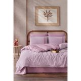 Sofline Bella Gold Esse Pamuklu Çift Kişilik Nevresim Takımı, Nevresim Takımı(Lastikli Çarşaf) - Mor - 200 x 220 cm
