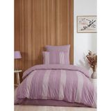 Sofline Bella Gold Natural Pamuklu Tek Kişilik Nevresim Takımı, Lastikli Çarşaflı Nevresim Takımı - Mor - 160 x 220 cm