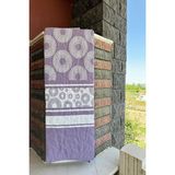 Sofline Çift Kişilik Çok Amaçlı Pike, Yazlık Pike, Desenli Pike, Yatak Örtüsü 195x220cm Turuncu - Mor