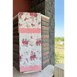 Sofline Çift Kişilik Çok Amaçlı Pike, Yazlık Pike, Desenli Pike, Yatak Örtüsü 195x220cm Turuncu - Pembe - Beyaz
