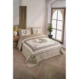 Sofline Çift Kişilik Kapitone Yatak Örtüsü, Klasik Desenli Model - Beste Kahve (250 X 260Cm)