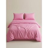 Sofline Pamuklu Çift Kişilik Nevresim Takımı, Sade Renk Nevresim Takımı ( Lastikli Çarşaf) - Pembe - 200 x 230 cm