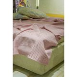 Sofline Premium %100 Pamuk Çift Kişilik Yazlık Pike, Yatak Örtüsü, Terletmez Kumaş(SARI RENK)(240X200CM) - Pudra