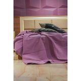 Sofline Premium %100 Pamuk Tek Kişilik Yazlık Pike, Yatak Örtüsü, Terletmez Kumaş (MOR RENK) (160X240CM) - Pudra