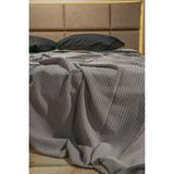Sofline Premium %100 Pamuk Tek Kişilik Yazlık Pike, Yatak Örtüsü, Terletmez Kumaş(PUDRA RENK) (160x240cm) - Gri