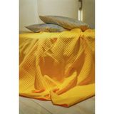 Sofline Premium %100 Pamuk Tek Kişilik Yazlık Pike, Yatak Örtüsü, Terletmez Kumaş(PUDRA RENK) (160x240cm) - Sarı