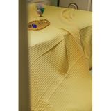 Sofline Premium%100 Pamuk Tek Kişilik Yazlık Pike, Yatak Örtüsü, Terletmez Kumaş (GÜNEŞ SARISI)(160X240CM)
