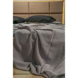 Sofline Premium%100 Pamuk Tek Kişilik Yazlık Pike, Yatak Örtüsü, Terletmez Kumaş(GRİ RENK) (160x240cm)