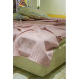 Sofline Premium%100 Pamuk Tek Kişilik Yazlık Pike, Yatak Örtüsü, Terletmez Kumaş(PUDRA RENK) (160x240cm)