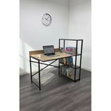 Sofmina 3 Raflı Çalışma Masası 60X120 - Bilgisayar Ofis Ders Masası Oyuncu Masası Siyah