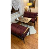 Sofmina Ahşap Detaylı Balkon Takımı 2+1 Kişilik * Modern Çay ve Kahve Köşesi Oturma Grubu Masa 60X90