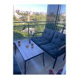 Sofmina Antrasit Metal Gövde Balkon, Bahçe, Cafe - Salon - Metal Kanepe Koltuk Takımı - 2+1+1 + Sehpa