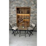 Sofmina Balkon Bahçe Mutfak 3'lü Bistro Set Katlanır 2 Sandalye 1 Masa