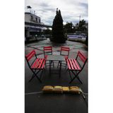 Sofmina Balkon Bahçe Mutfak Bistro Set Katlanır Masa-Sandalye 6 Kişilik 2-2-1-1 Kırmızı