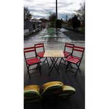 Sofmina Balkon Bahçe Mutfak Bistro Set Katlanır Masa-Sandalye Kırmızı