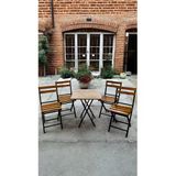 Sofmina Balkon Bahçe Mutfak Bistro Set Katlanır Masa-Sandalye Sarı