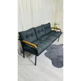 Sofmina Karanfil Balkon, Bahçe, Cafe - Metal Kanepe Koltuk Takımı 3 Lü Antrasit