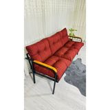 Sofmina Karanfil Balkon, Bahçe, Cafe - Metal Kanepe Koltuk Takımı 3 Lü Bordo