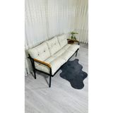 Sofmina Madame Home Karanfil Balkon, Bahçe, Cafe - Metal Kanepe Koltuk Takımı 3 Lü Krem