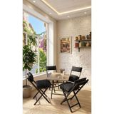 Sofmina Minderli Balkon Bahçe Mutfak Bistro Set Katlanır 4+1 Masa-Sandalye - Antrasit