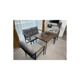 Sofmina Modern Açıkgri Balkon, Bahçe, Cafe - Mobilya, Metal Koltuk Takımı - 2+1+1+ Masa