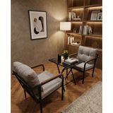 Sofmina Premium Ikili Koltuk Seti ve Orta Sehpa - Pencere Önü Okuma Köşesi - Mutfak ve Kapalı Balkon Oturma - Gri