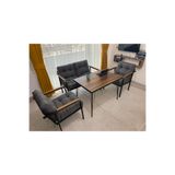 Sofmina Satürn Metal Bahçe Koltuk Takımı 2+1+1 Masalı Balkon Teras Cafe Oturma Grubu